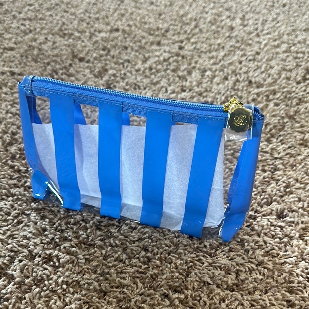 NEW ESTEE LAUDER Blue Striped women Accessory Pouch